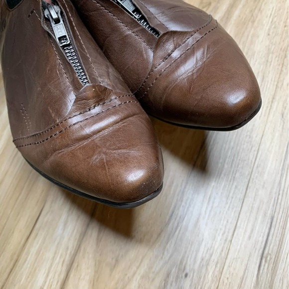 JOSEPH SEIBEL Pointed Toe Brown Leather Heel Shoes Oxford Comfort Germany Sz 8.5 - Picture 2 of 11